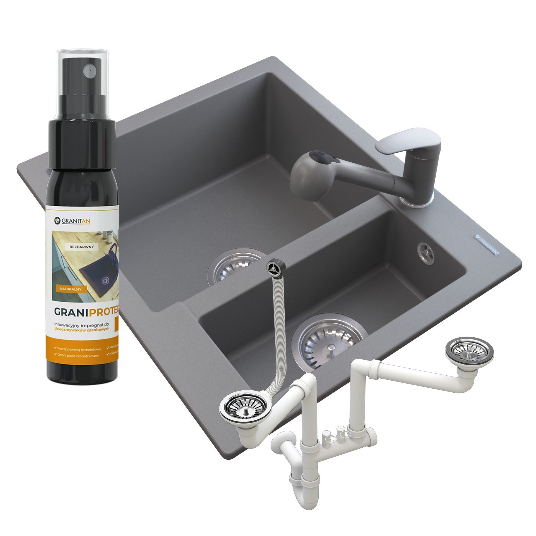 Set Chiuveta de bucatarie ,robinet si spray impregnare, Granitan ...