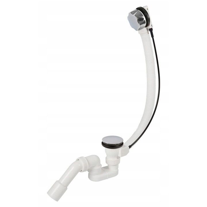 Sifon automat pentru cada, Granitan, Plastic/PVC, Alb