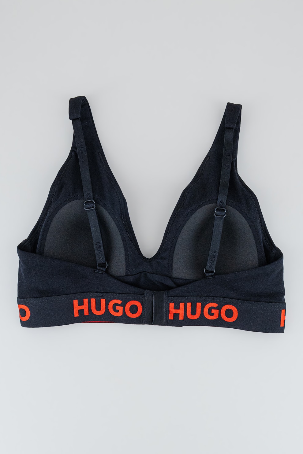 HUGO, Sutien triunghiular din amestec de bumbac, Rosu, Negru, M 