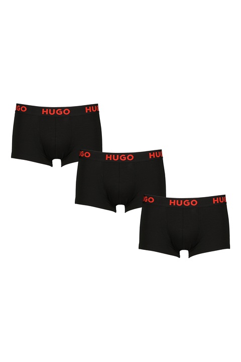 HUGO, Set de boxeri din amestec de lyocell - 3 perechi, Negru