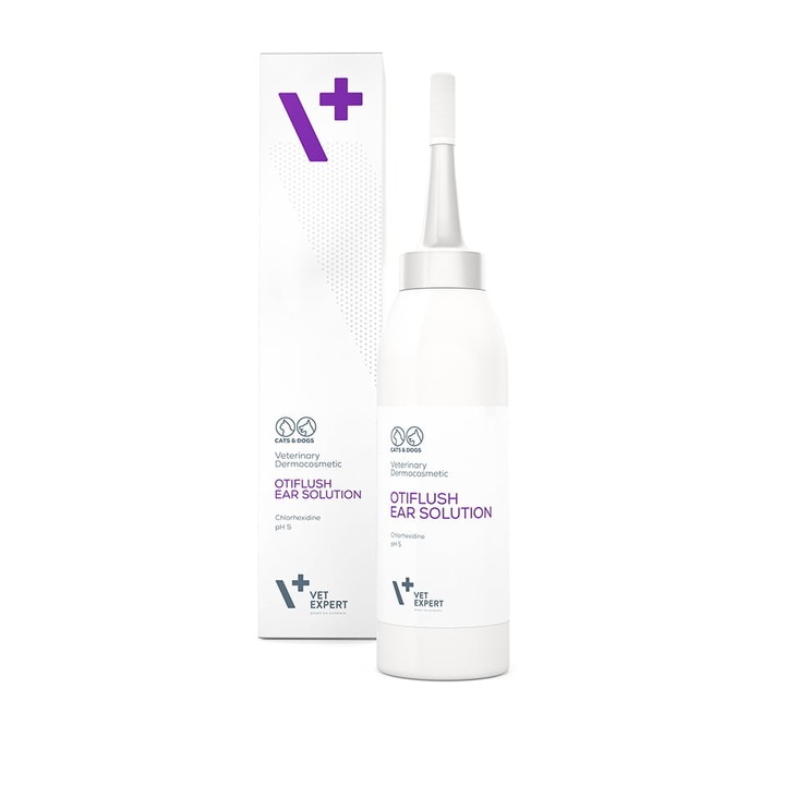 Solutie auriculara pentru caini si pisici, Oti flush, 125 ml