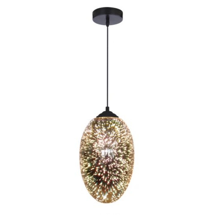 Пендел Candellux Gаalactic, 3D ефект,1x60W Е27, Черен