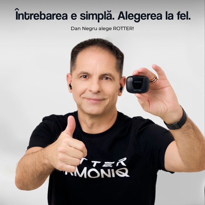 Casti wireless ROTTER®️ cu izolare a zgomotului, In-ear Bluetooth, Casti Wireless Audio, Fara fir, Afisaj Digital, Casti Bluetooth 5.4, Autonomie Bluetooth 42 ore, Microfon Audio HD, Control touch, Latenta Wireless 45 ms, IPX4, Sport, Universale, Negru