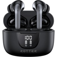 Casti wireless ROTTER®️ cu reducere a zgomotului (ENC), In-ear Bluetooth, Casti Wireless Audio, Fara fir, Afisaj Digital, Casti Bluetooth 5.4, Autonomie 42 ore, Microfon Audio HD, Control touch, Latenta Wireless 45 ms, IPX4, Sport, Universale, Negru