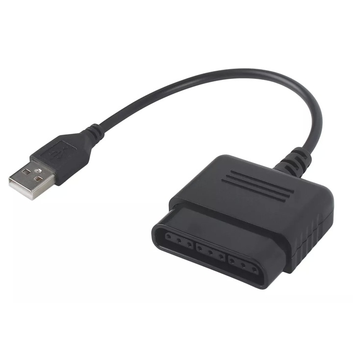Cablu adaptor pentru PlayStation 2/3, conectare Pad, volan, chitara, 15cm, Negru