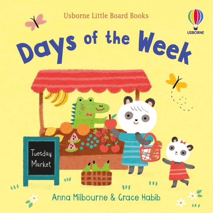 Gyermekkönyv, Usborne, Little Board Books: A hét napjai, 2+ év