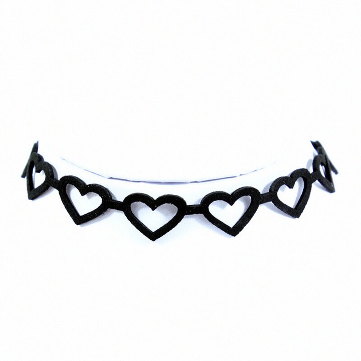 Choker negru, model inimioare, Pufoseria, 99440079