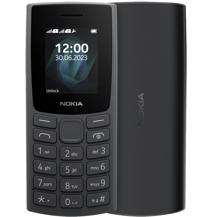 Nokia 105 (2023) Mobiltelefon, Dual SIM, Szénfekete