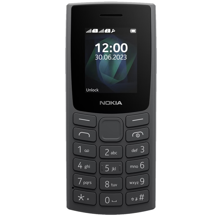 Nokia 105 (2023) Mobiltelefon, Dual SIM, Szénfekete