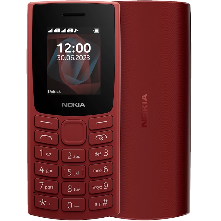 Мобилен телефон Nokia 105 (2023), Dual SIM, Червен