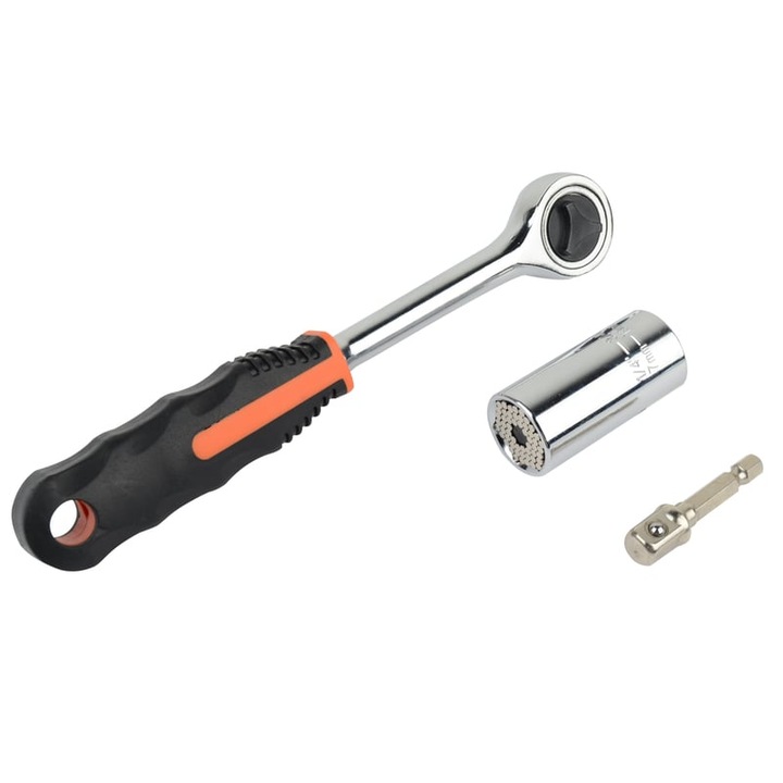 Set antrenor cu clichet si capat de tubulara 1/4'' Mannesmann 00190, Ø7-19 mm, 3 piese