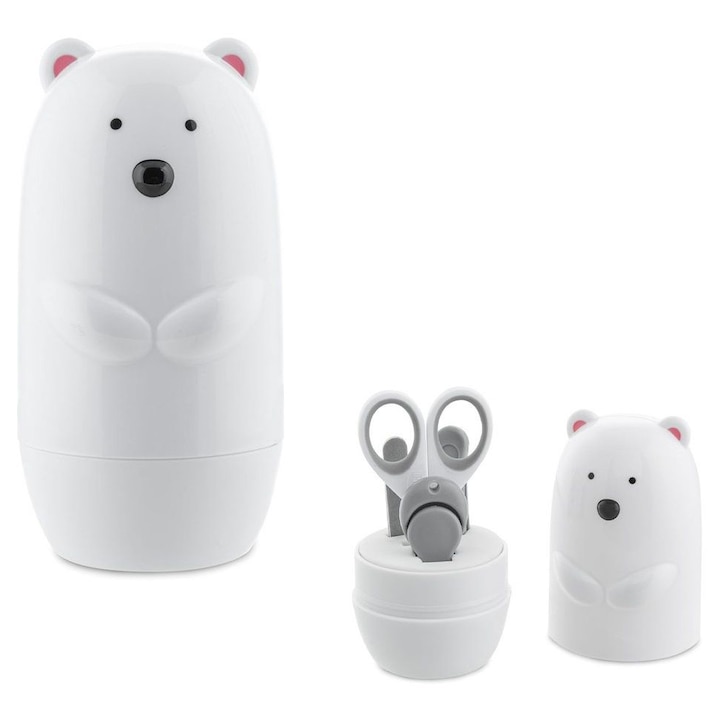 Set de manichiura pentru bebelusi Chicco, urs polar, 0 luni+