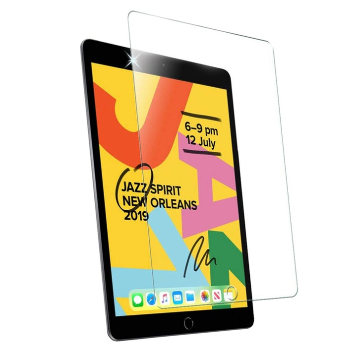 Sticla securizata 9H pentru tableta Apple iPad 10.2 inch (2019) - Protectie completa si compatibilitate Apple Pencil, cu efect 3D si claritate absolut