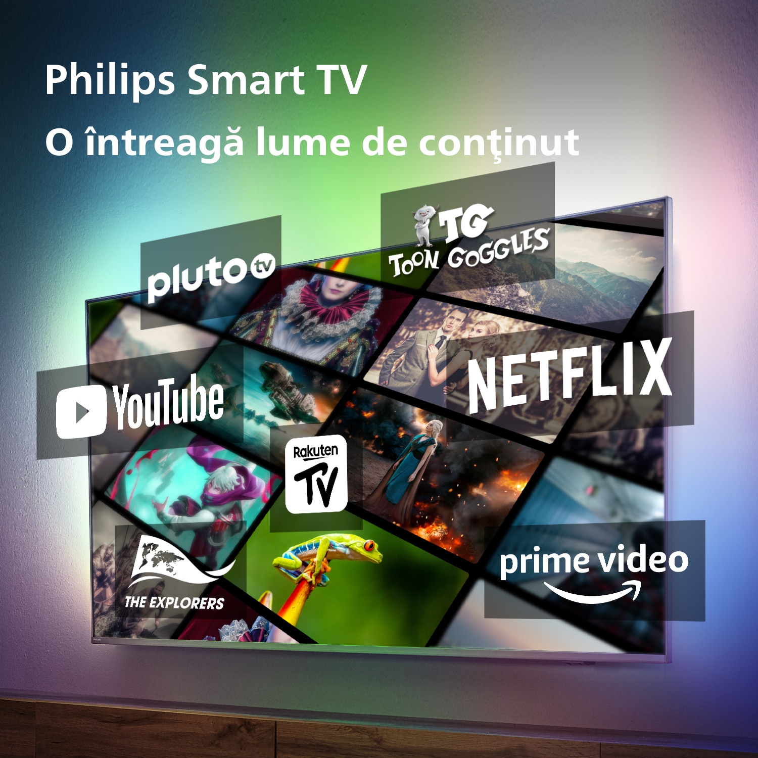 Televizor Philips AMBILIGHT LED 32PFS6908, 80 cm, Smart TV, Full HD, Clasa F