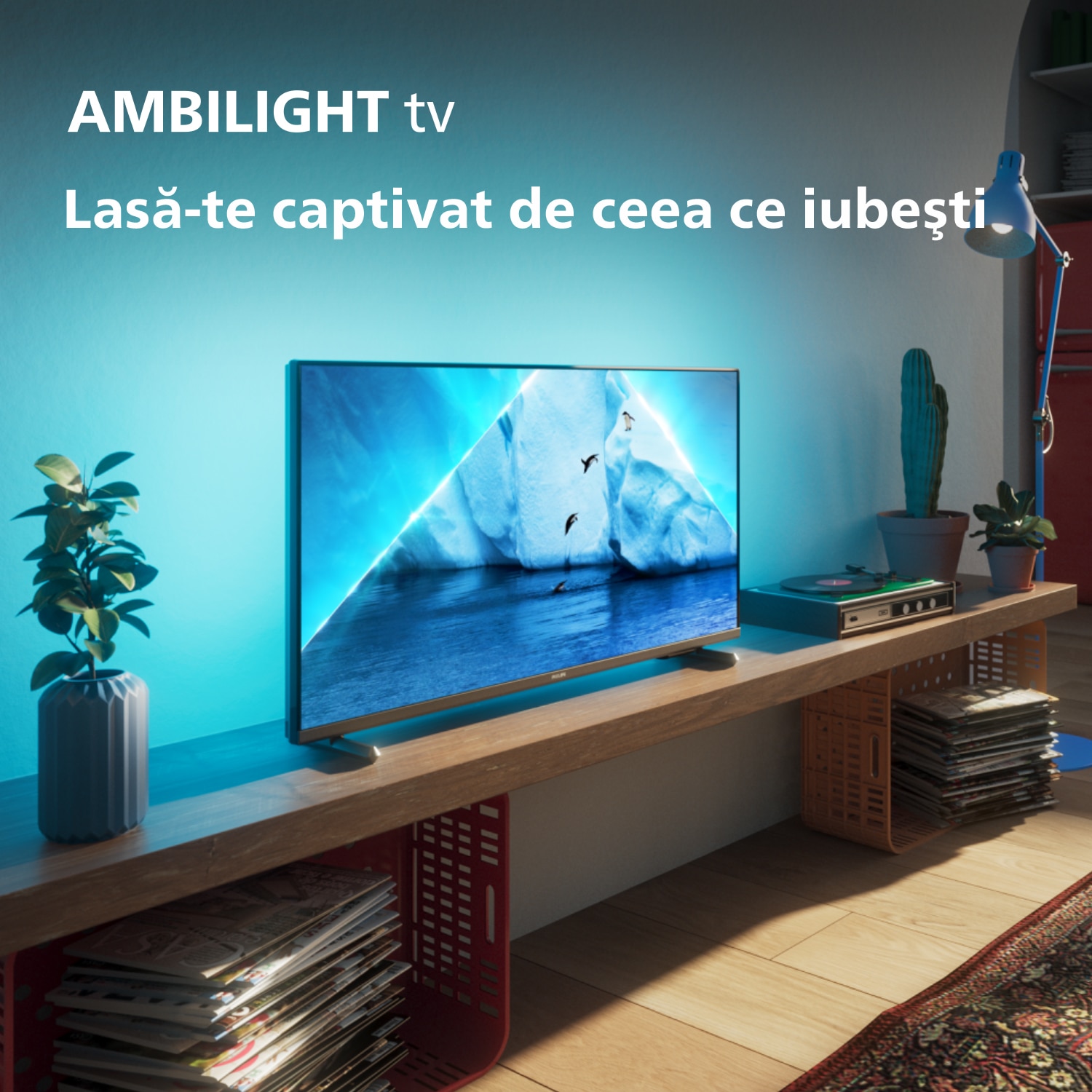 Televizor Philips AMBILIGHT LED 32PFS6908, 80 cm, Smart TV, Full HD, Clasa F
