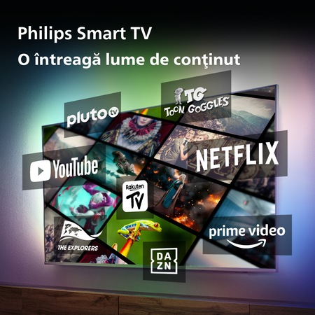 Televizor Philips AMBILIGHT tv LED 50PUS8118, 126 cm, Smart TV, 4K Ultra HD, Clasa F (Model 2023)