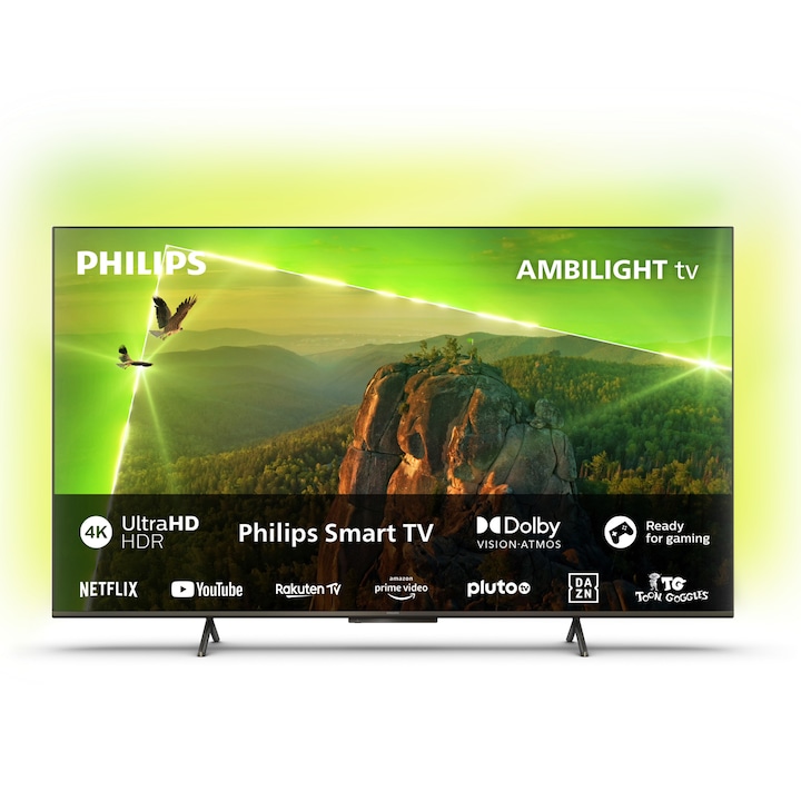 Телевизор Philips Ambilight, LED 65PUS8118, 65" (164 см), Smart TV, 4K Ultra HD, Клас F