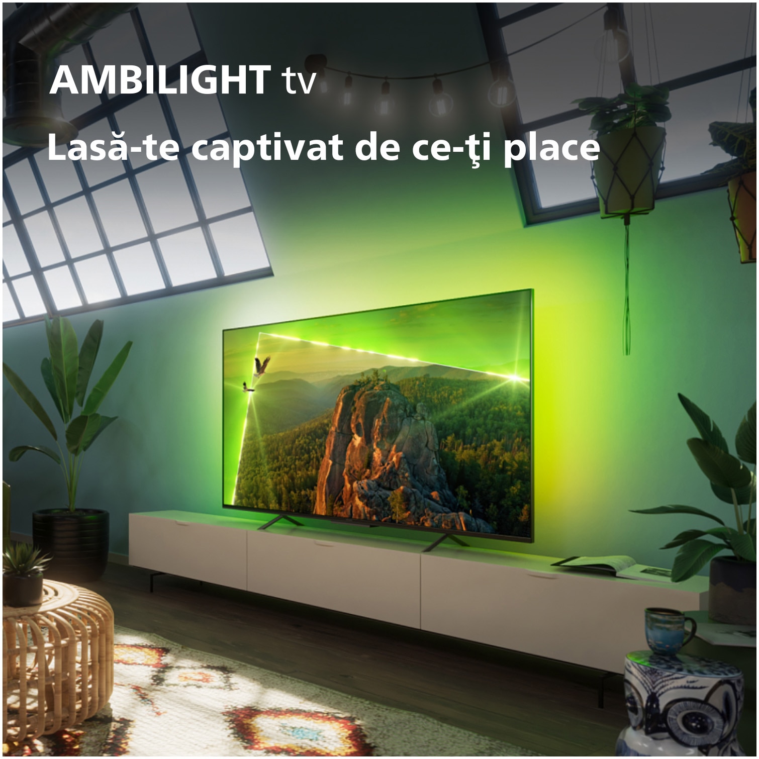 Televizor Philips Ambilight LED 65PUS8118, 164 cm, Smart TV, 4K Ultra HD, Clasa F