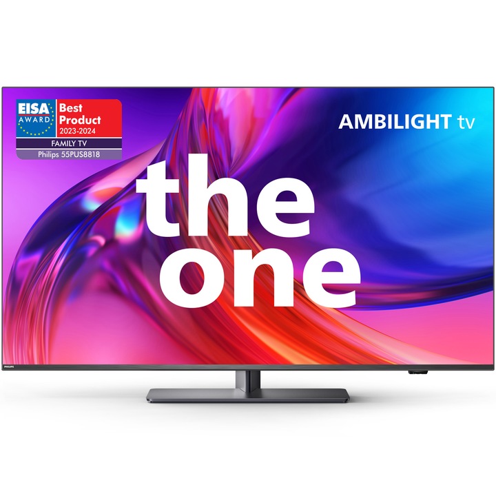 Телевизор Philips AMBILIGHT tv LED 55PUS8818, 55" (139 см), Google TV, 4K Ultra HD, 100 Hz, Клас E (Модел 2023)