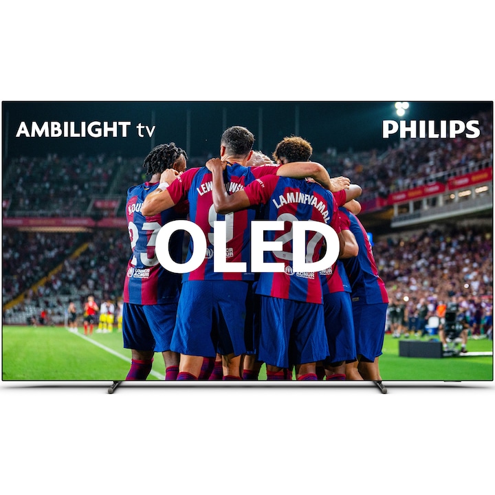 Televizor Philips AMBILIGHT tv OLED 65OLED718, 164 cm, Google TV, 4K Ultra HD, 100 Hz, Clasa G (Model 2023)