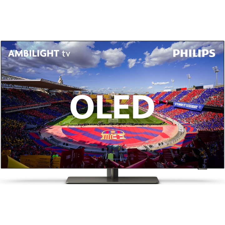 Televizor Philips AMBILIGHT tv OLED 42OLED818, 106 cm, Google TV, 4K Ultra HD, 100 Hz, Clasa G (Model 2023)