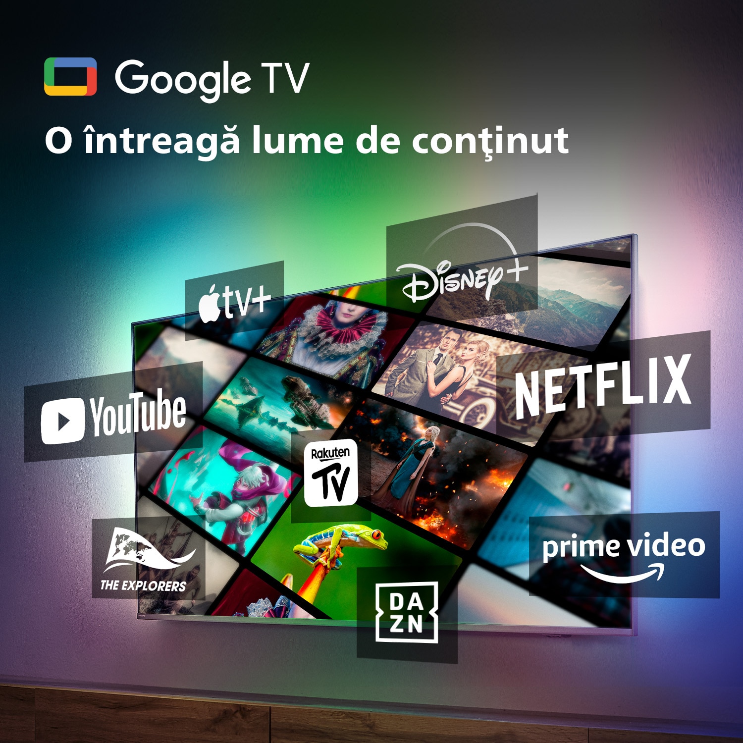 Televizor Philips Ambilight OLED 77OLED818, 194 cm, Google TV, 4K Ultra HD, 100 Hz, Clasa G