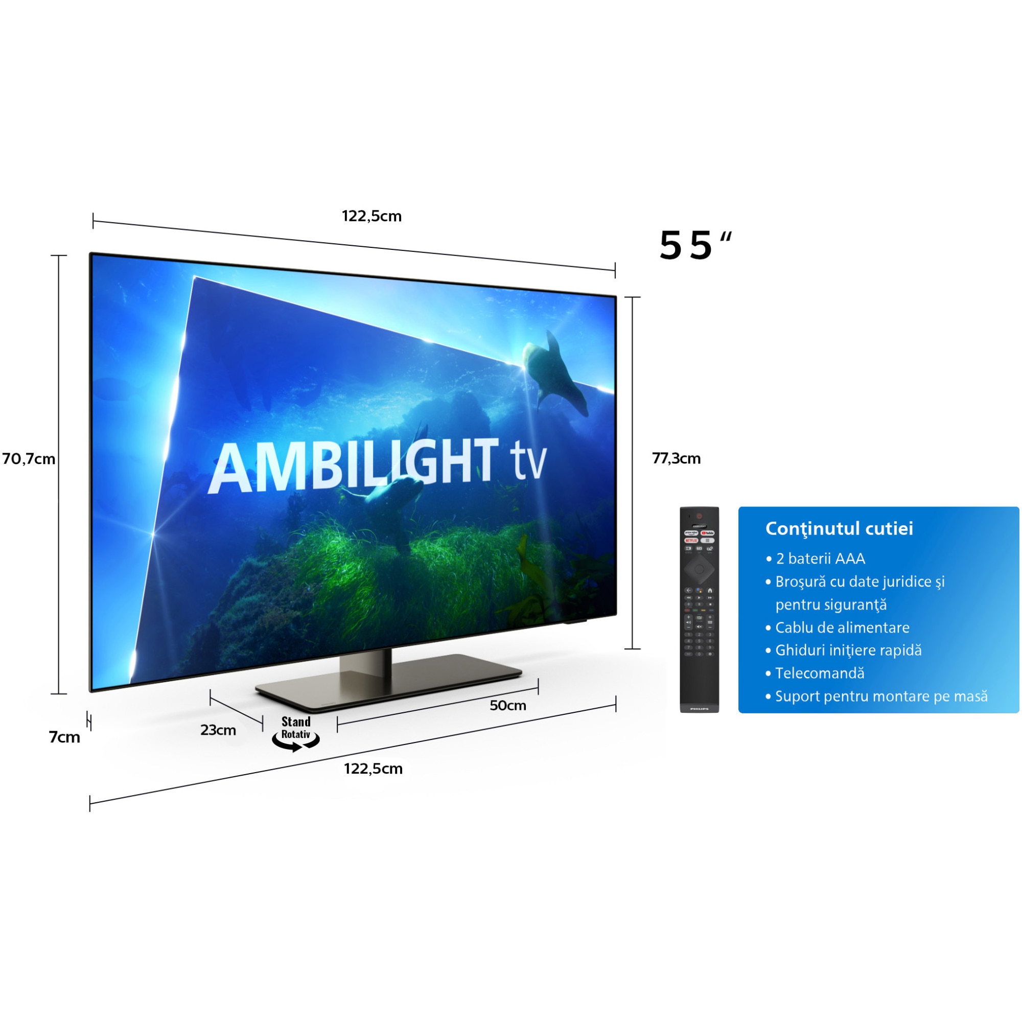 Телевизор Philips AMBILIGHT tv OLED 55OLED818, 55" (139 см), Google TV ...