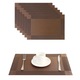 Set 6 suporturi farfurii, Izolatie termica, Rezistenta la pete, PVC/Poliester, 30x45 cm, Maro