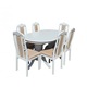 Set 1 masa RH7017T, 150x90x76 cm, cu 6 scaune RH558C, white