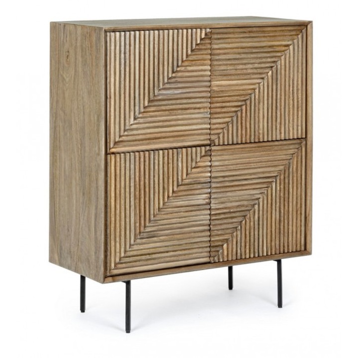 Comoda 4 usi lemn mango maro Darsey 92x40x110 cm