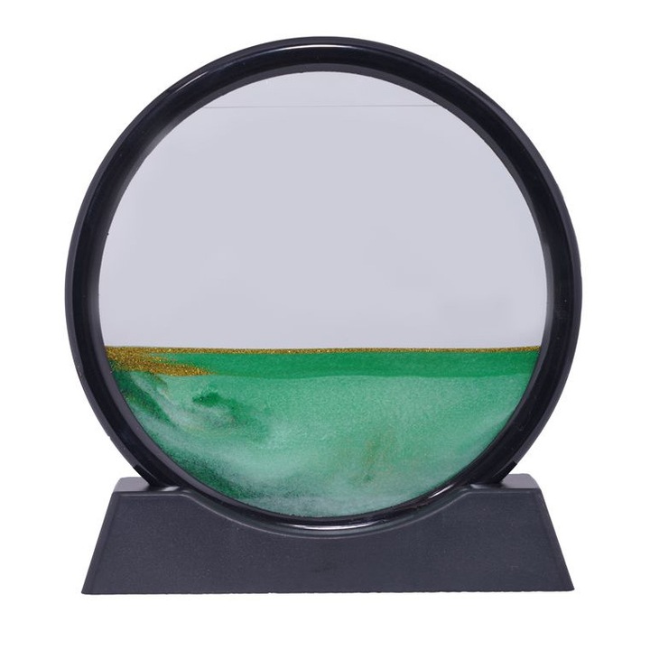 Dekoráció, biztonsági üveg/műanyag, fekete/zöld