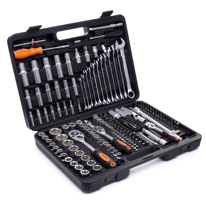 Trusa chei, biti, surubelnite, prelungitoare, 219 bucati, KRF10470