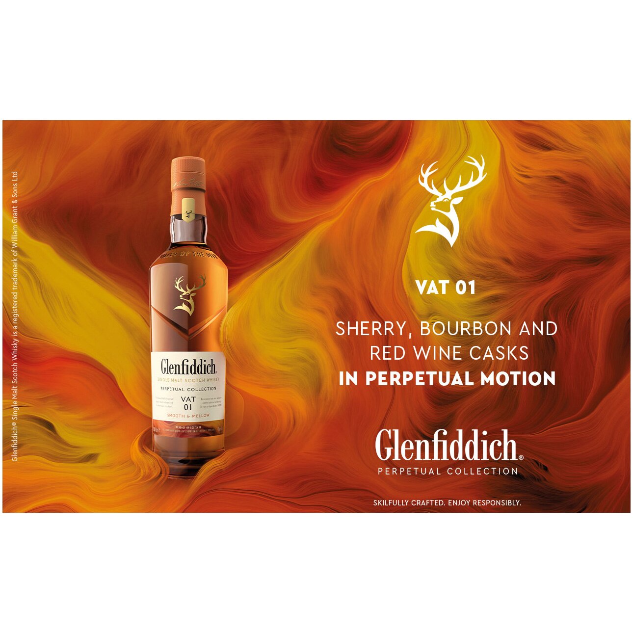 Whisky Glenfiddich Vat 1 Smooth & Mellow, 40%, Cutie, 1l - eMAG.ro