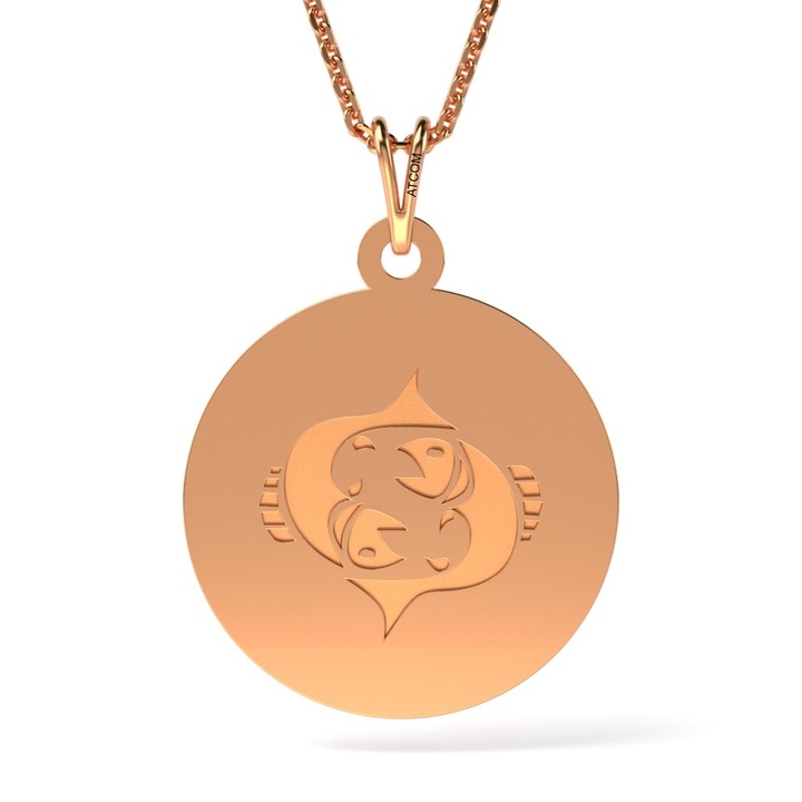 Lantisor cu pandantiv din aur roz model Pesti