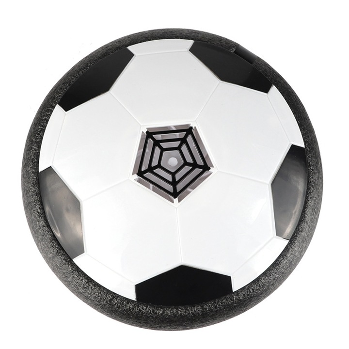 Jucarii interactive fotbal, Sundiguer, Luminos, Anti coliziune, Material Bumbac perlat + Plastic ABS + Componente electronice, Negru/Alb