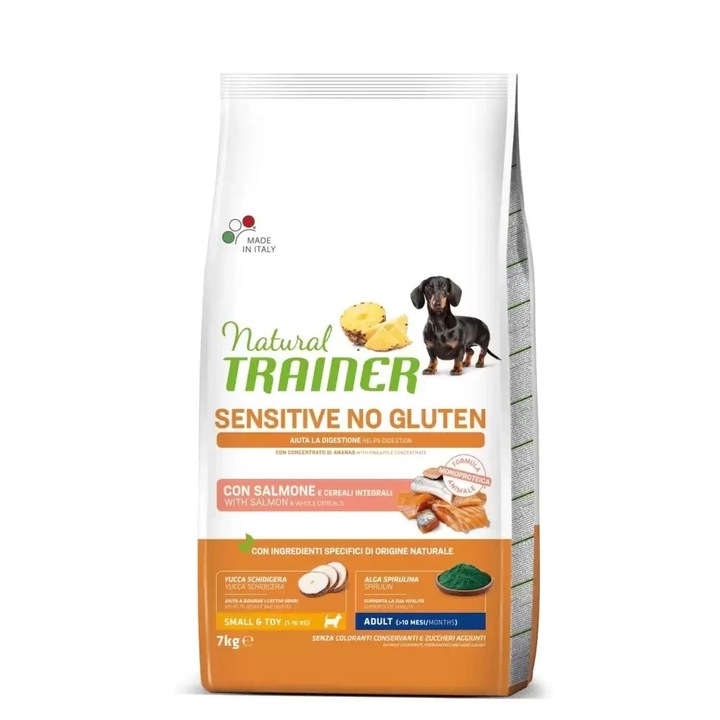 Суха храна за кучета Natural Trainer Dog Sensitive Gluten Free Mini Adult Salmon, 7 кг