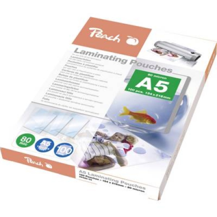 Peach Lamináló fólia DIN A5 80 mikron fényes 100 db (510363)