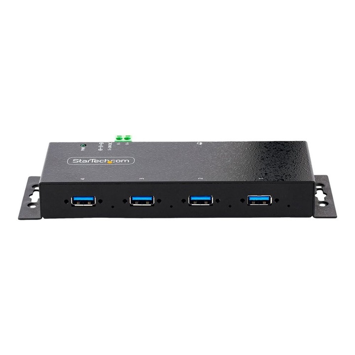 StarTech.com 5G4AINDNP-USB-A-HUB мрежов конектор USB 3.2 Gen 1 (3.1 Gen 1) Type-B 5000 Mbit/s Черен (5G4AINDNP-USB-A-HUB)