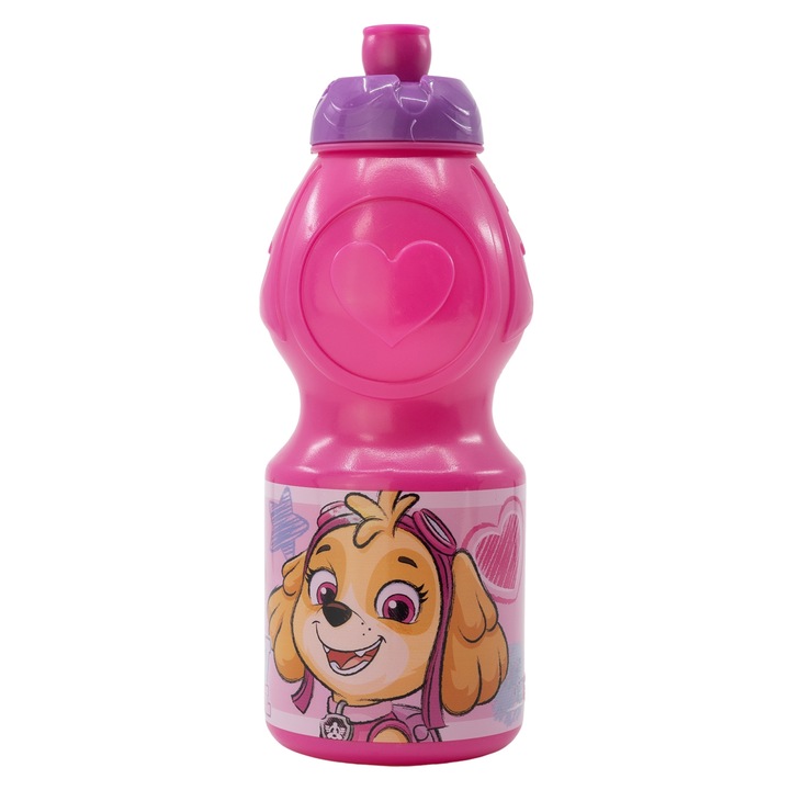 Спортна бутилка, пластмасова, за вода, Paw Patrol Sketch Essence, 400ml Pink