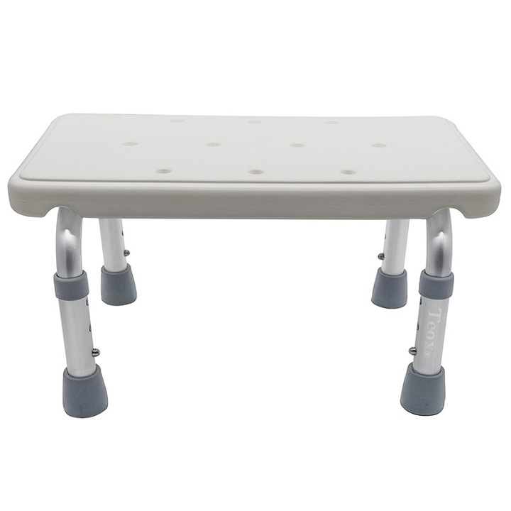 Scaun antiderapant tip treapta, baie, dus, aluminiu, reglabil inaltime, Teox®