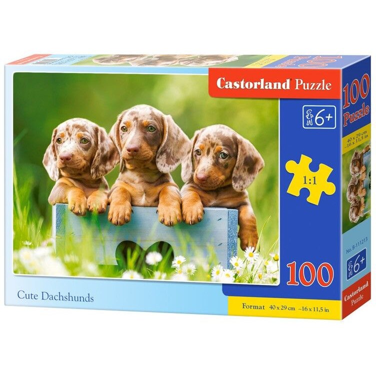 Puzzle Castorland din 100 de piese Catelusi draguti eMAG.ro