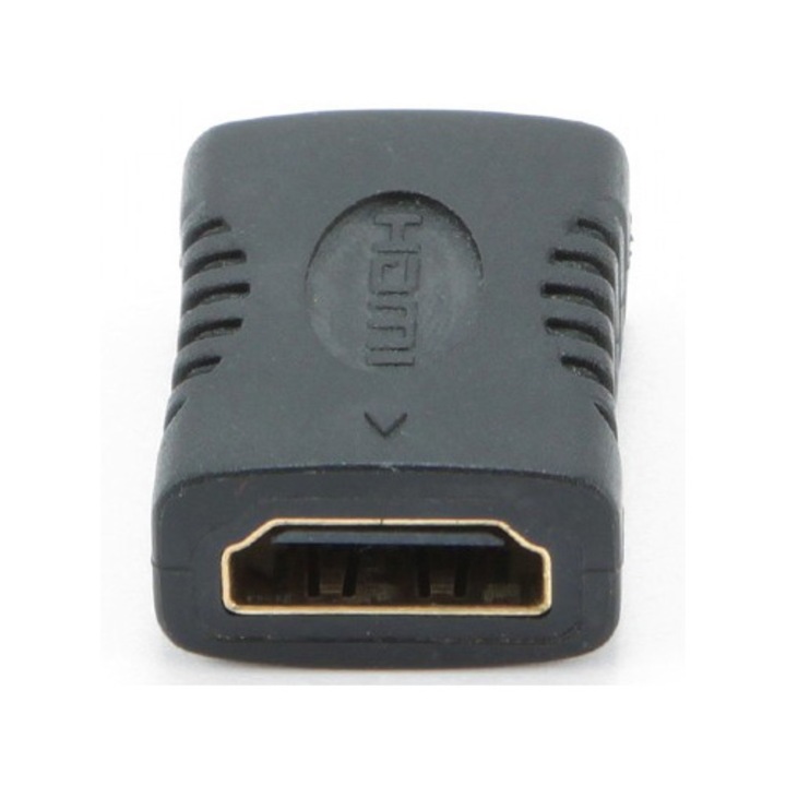 Видео адаптер Gembird, HDMI (M) към HDMI (M), златни конектори, черен, A-HDMI-FF