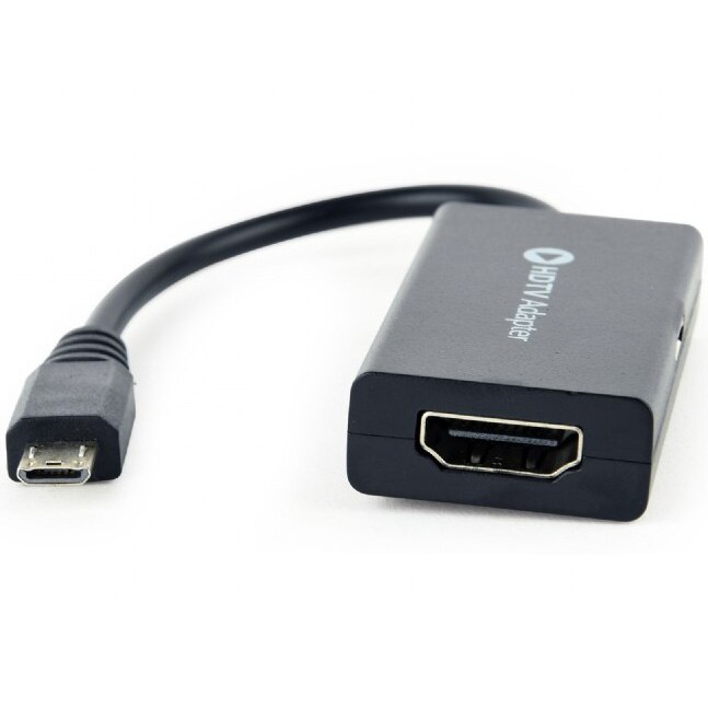 Cablu Video Gembird Micro Usb T La Hdmi M Cm Rezolutie Maxima Full Hd La Hz Negru A