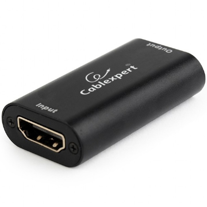 Gembird jelismétlő, HDMI (M) - HDMI (M), jelhosszabbítás akár 40 méterig, fekete, DRP-HDMI-02