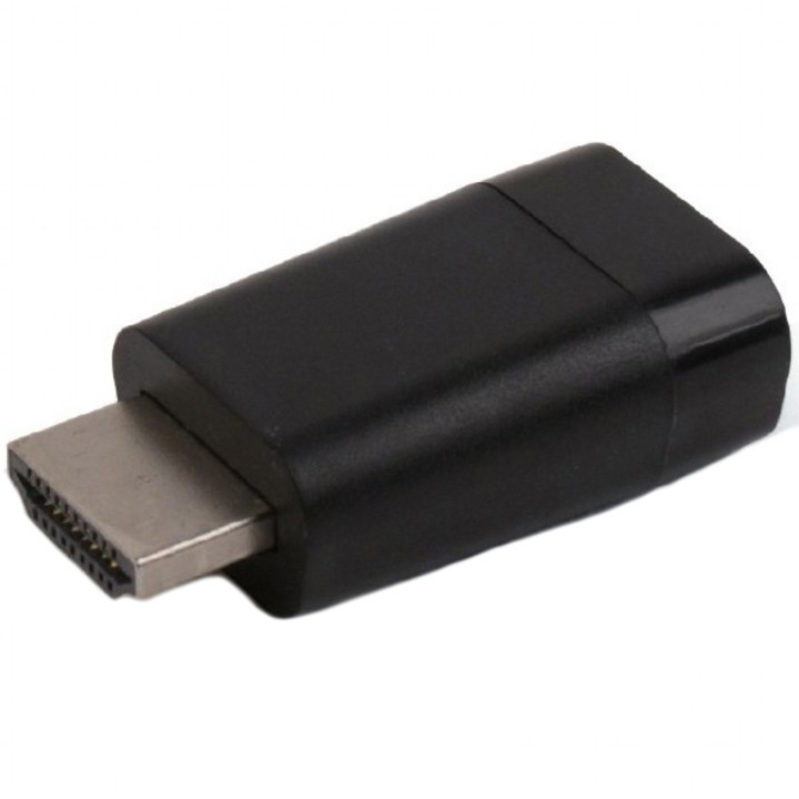 Adaptor video Gembird, HDMI (T) la VGA (M), rezolutie maxima Full HD la 60Hz, Negru, AB-HDMI-VGA-001