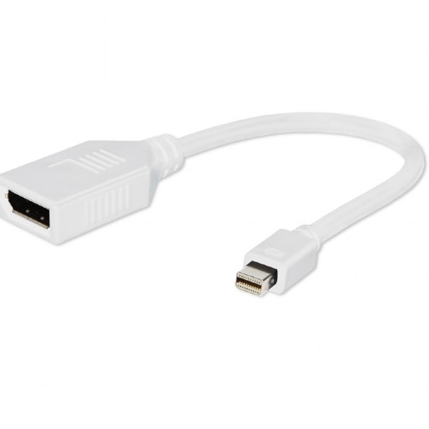 Cablu video Gembird Mini-DisplayPort (T) la DisplayPort (M), 10cm, rezolutie maxima Full HD la 60Hz, Alb, A-mDPM-DPF-001-W