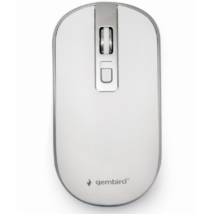 Безжична мишка Gembird MUSW-4B-06-WS, 1600 dpi, Бял/Сребрист