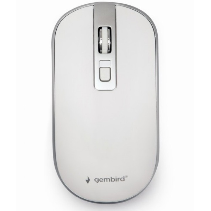 Mouse wireless Gembird, 1600 dpi, Alb / Argintiu, MUSW-4B-06-WS