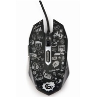Mouse gaming, Gembird 3600 dpi, iluminare, 1.5m, Negru, MUS-6B-GRAFIX-01