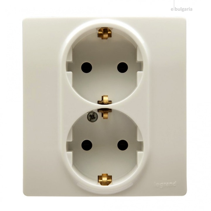 Контакт шуко двоен Legrand, Кремав